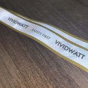 Close up image of the Reflective Lanyard with a design from Total Merchandise