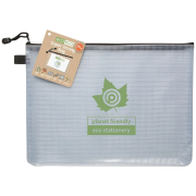 Logo branded Eco Recycled Strong A4 Zip Bags in Clear with a design from Total Merchandise