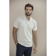 Lifestyle image of the Emerald Short Sleeve Unisex Aware™ Recycled Polo Shirt