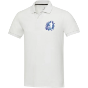 Logo Branded Emerald Short Sleeve Unisex Aware™ Recycled Polo Shirt in White from Total Merchandise