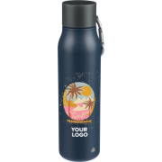 Promotional 600ml Recycled Stainless Steel Double Walled Bottle in Blue from Total Merchandise