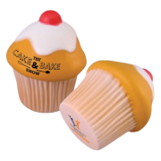 Custom Printed Stress Cupcake in Brown branded with your company logo from Total Merchandise