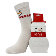 Snowman Christmas Socks with Christmas Card in White from Total Merchandise