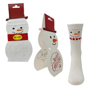 Snowman Christmas Socks with Christmas Card in White from Total Merchandise