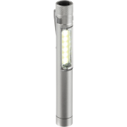 Logo Printed Aluminium Flashlight in Silver customised with your logo from Total Merchandise