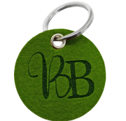 Logo branded rPET Felt Keyrings in Green 18 from Total Merchandise
