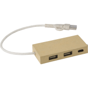 Custom Branded Aluminium Recycled Paper USB Hub in Brown from Total Merchandise