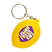 Promotional printed Stress Lemon Keyrings in Yellow with a design from Total Merchandise