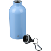 Branded 400ml Recycled Stainless Steel Single Walled Bottle in Light Blue from Total Merchandise