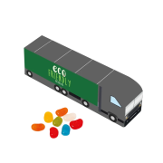 Personalisable Jolly Beans Eco Truck Box in White branded with your logo from Total Merchandise
