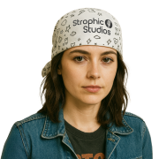 Personalisable White Tie Up Bandana in White printed with your company logo from Total Merchandise