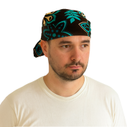 Custom Branded Black Tie Up Bandana in Black printed with your logo from Total Merchandise