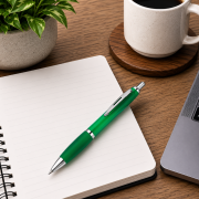 Lifestyle image of the Contour Frost Ballpens with Blue Ink by Total Merchandise