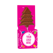 Eco Chocolate Christmas Tree Lolly Box in White printed with your logo from Total Merchandise