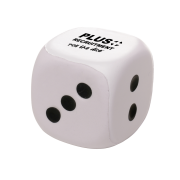 Custom Branded Stress Cube Dice in White printed with your logo from Total Merchandise