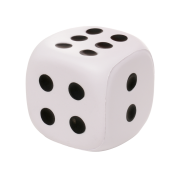 Customisable Stress Cube Dice in White printed with your logo from Total Merchandise