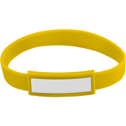 Promotional Full Colour Silicone Wristbands in Yellow printed with your logo from Total Merchandise