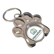 Custom Paw Shaped Trolley Coin Holder in Silver from Total Merchandise