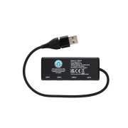 Customisable Recycled Plastic & Bamboo Dual USB Hub in Black/Natural from Total Merchandise