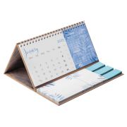 Branded Wiro Calendar and Sticky Note Set in Kraft from Total Merchandise