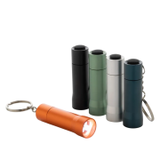 Customisable Flash Recycled Aluminium Torch Keyring in Black branded from Total Merchandise