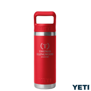 Branded YETI Rambler 18oz Bottle with Straw Cap in Charcoal with a design from Total Merchandise