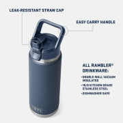 YETI Rambler 26oz Bottle with Straw Cap