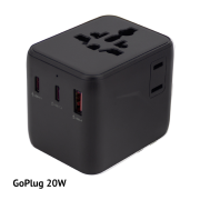 20W Go Plug Travel Adapter in Black