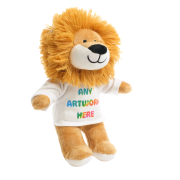 Custom Branded 20cm Louis Lion in Golden/White printed with your logo from Total Merchandise