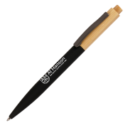 Branded Fern Recycled Ballpen in Black with a design from Total Merchandise