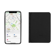 Logo Branded Travelfinder Passport Holder with Worldwide Locating in Black from Total Merchandise