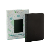 Customised Travelfinder Passport Holder with Worldwide Locating in Black from Total Merchandise