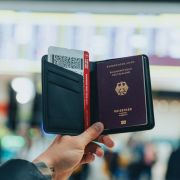 Customisable Travelfinder Passport Holder with Worldwide Locating in Black from Total Merchandise