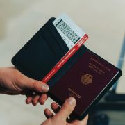 Personalisable Travelfinder Passport Holder with Worldwide Locating in Black from Total Merchandise
