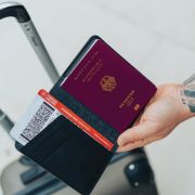 Custom Branded Travelfinder Passport Holder with Worldwide Locating in Black from Total Merchandise