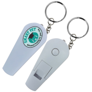 Custom Printed Whistle & Torch Keyring in White branded with your logo from Total Merchandise
