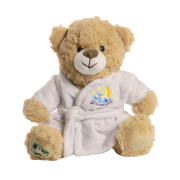 Customisable 20cm Catherine Eco Teddy Bear with Dressing Gown in Honey Brown from Total Merchandise
