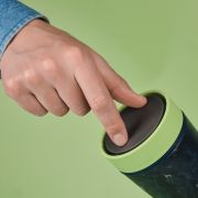 Logo Printed 8oz Circular & Co. Reusable Coffee Cup Made From Recycled Fabric in Pistachio
