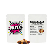 Promotional Fruit & Nut Pouch in White with a design from Total Merchandise