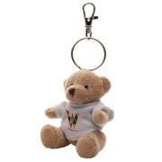 Promotional 8cm Teddy Bear Keyring in Cinnamon branded with your logo from Total Merchandise