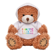 Custom Branded Medium Patched Paw Bear with Hoodie in Cinnamon from Total Merchanhdise