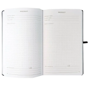 Inside pages of the Work Journal with a design from Total Merchandise