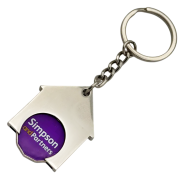 Branded House Printed Trolley Coin Keyring in Silver with a design from Total Merchandise