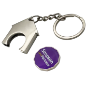 Promotional House Printed Trolley Coin Keyring in Silver with a design from Total Merchandise