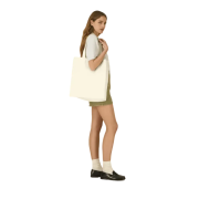 Promotional Stanley/Stella Natural Mid Tote Bag in Cream with a design from total