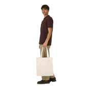 Logo printed Stanley/Stella Natural Mid Tote Bag in Natural Raw with a design from Total Merchandise