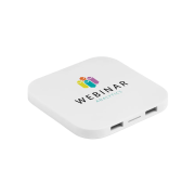 Logo Branded 15W Fast Charge Recycled Plastic Wireless Charger in White from Total Merchandise