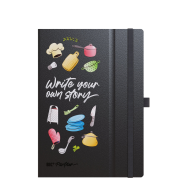 Branded BIC® Partner A5 Hard Cover Notebook in Black with a design from Total Merchandise