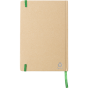 Customisable Recycled Kraft Notebook in Lime branded with your logo from Total Merchandise