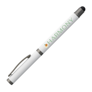Branded Bowie Recycled Aluminium Stylus Gel Pen in White with a design from Total Merchandise